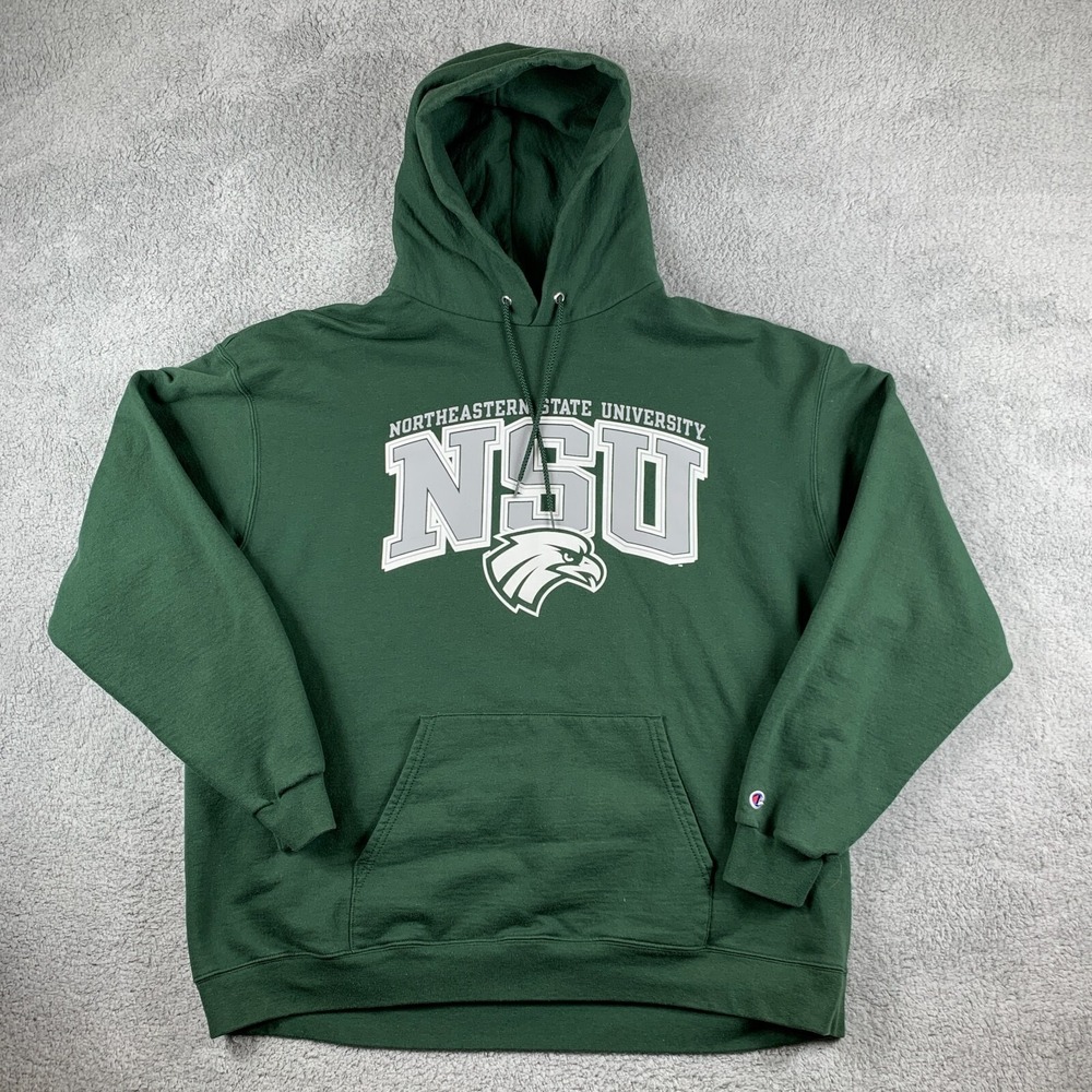 Northeastern State‎ RiverHawks Hoodie Mens 3XL Green Champion NSU Sweatshirt